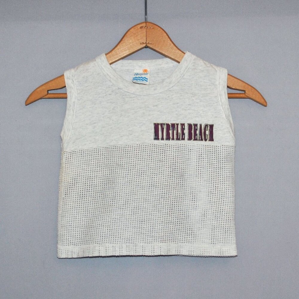 Vintage Myrtle Beach Mesh Tank Top Size 4T Toddler Gray Graphic Muscle Tank